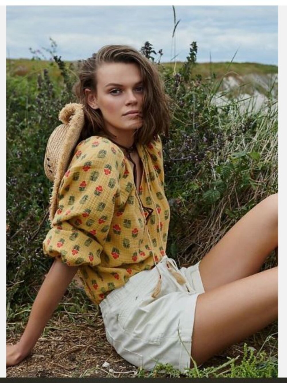 anthropologie Elisabeth Peasant Blouse size Large